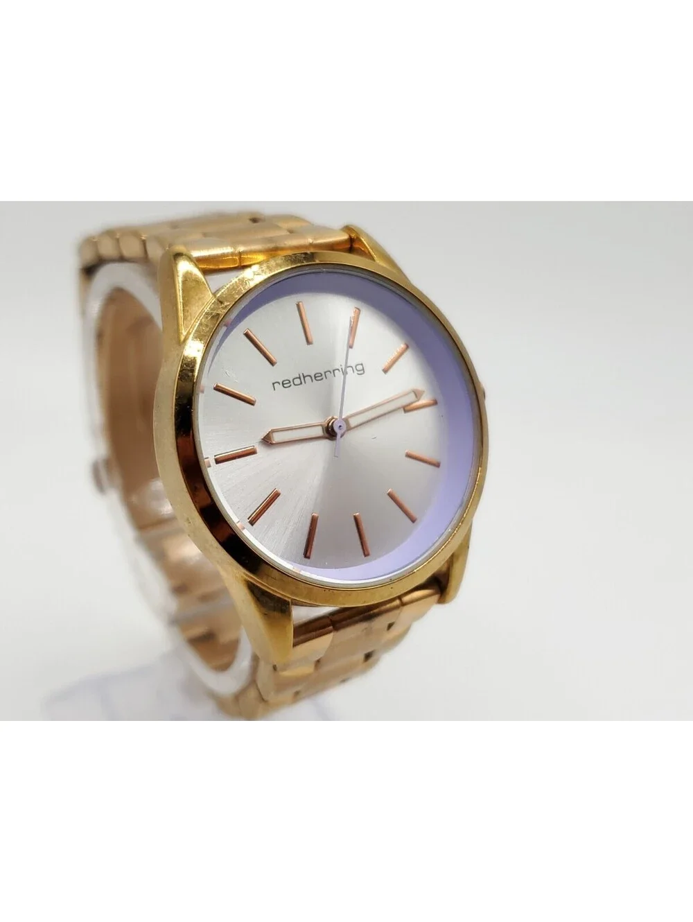 Redherring Quartz Watch New Battey Rose Gold Tone 34mm